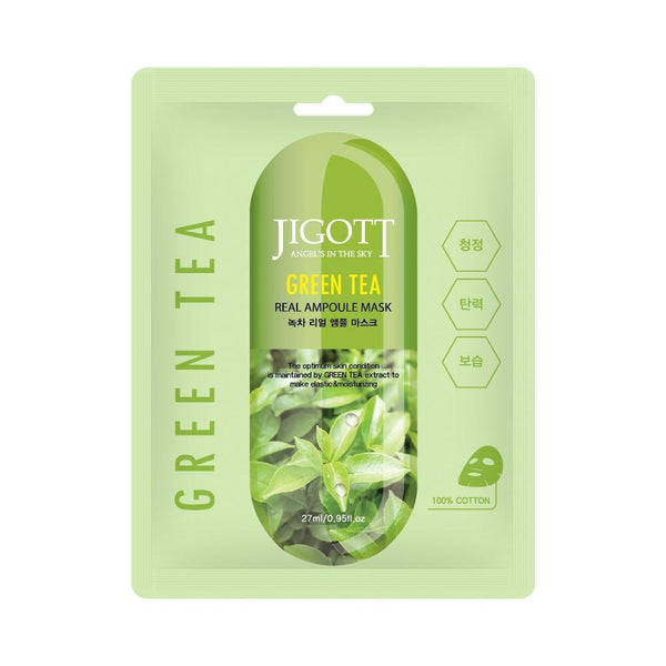 Jigott Real Ampoule Green Tea Face Mask