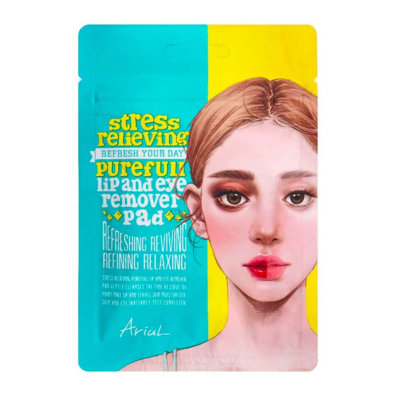 Ariul Stress Relieving Purefull Lip and Eye Remover Pad 10 units makeup remover wipes