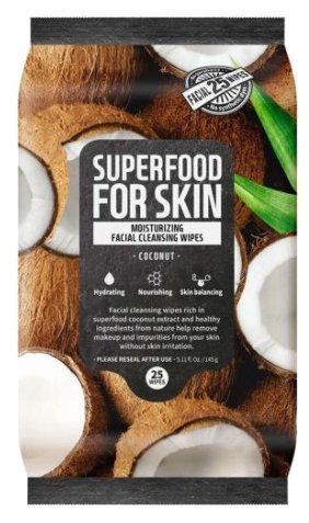 Toallitas desmaquillantes Farm Skin Superfood For Skin Moisturizing Facial Cleansing Wipes (Coconut)