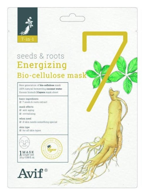 7-IN-1 SEEDS & ROOTS ENERGIZING BIO-CELLULOSE MASK